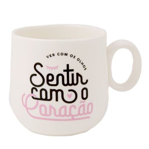 Caneca Cerâmica 340Ml - Ver Com O Coração