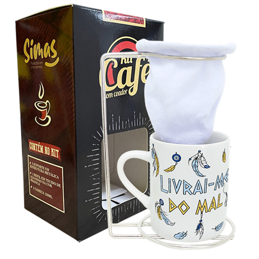 Caneca De Porcelana com Coador - Filtro dos Sonhos