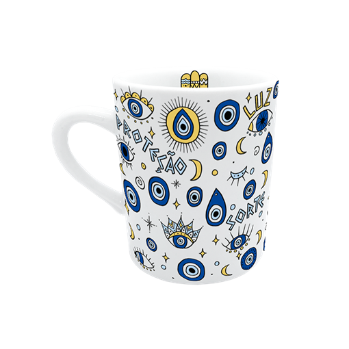 Caneca De Porcelana com Coador - Olhos Gregos