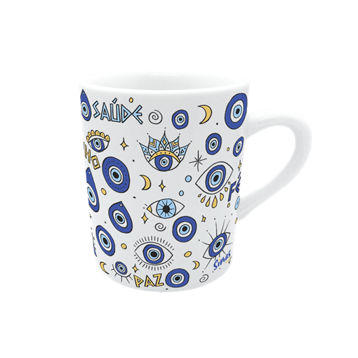 Caneca De Porcelana com Coador - Olhos Gregos