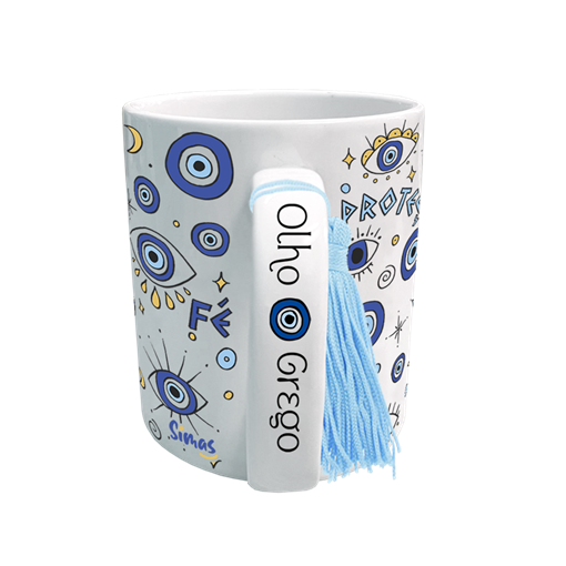 Caneca com Pompom - Olhos Gregos