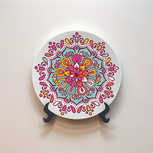 Prato Decorativo de Porcelana 11cm - Boho