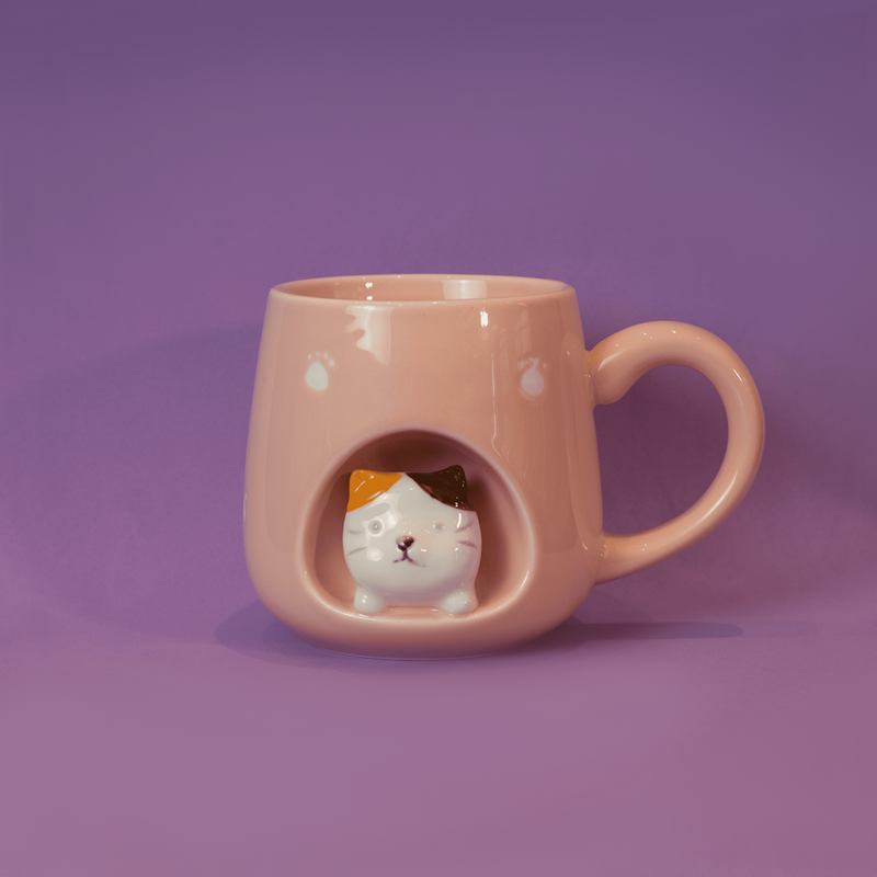 Caneca de Porcelana Gatinho Cute Coffee 310ml