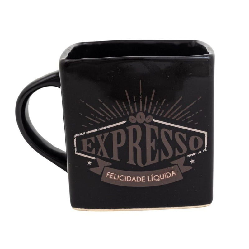 Caneca Quadrada de Cerâmica 380ml - Expresso