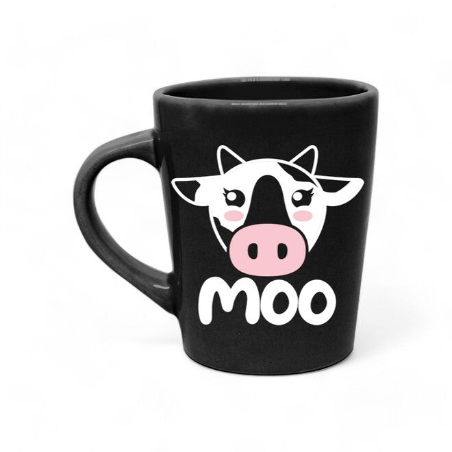 Caneca de Porcelana Preta 270ml - Moo Vaquinha