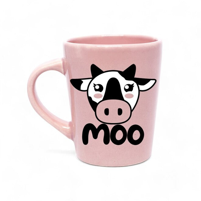 Caneca de Porcelana Rosa 270ml - Moo Vaquinha